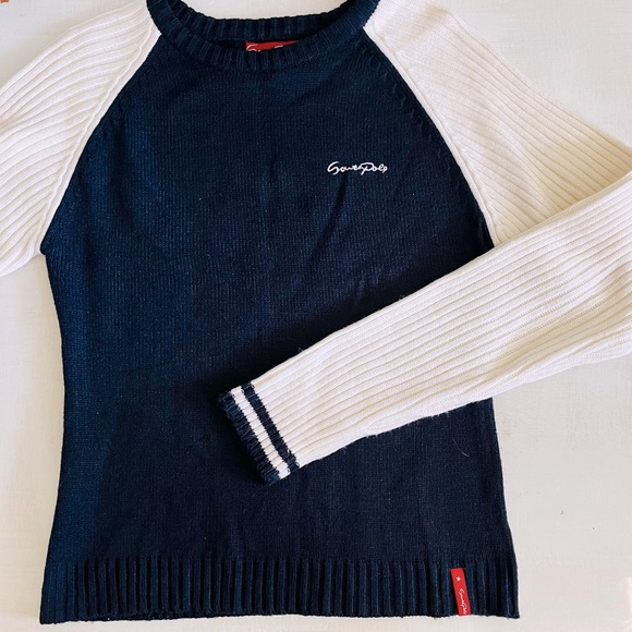 [southpole] Sporty Academic Navy Classic Y2K Raglan Sleeve Sweater - Picture 1 of 6